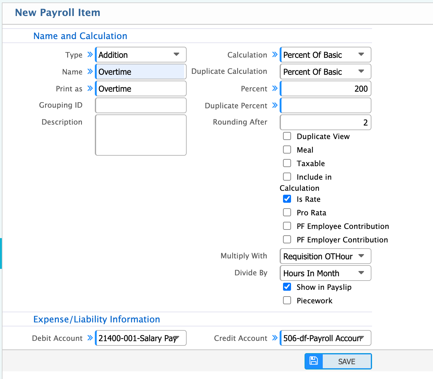 Payroll OT Configuration